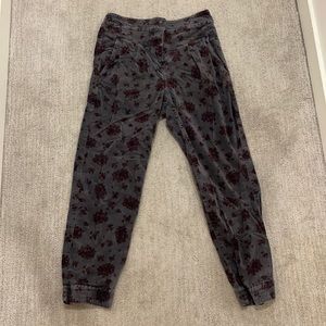 Anthropologie Floral Corduroy Joggers